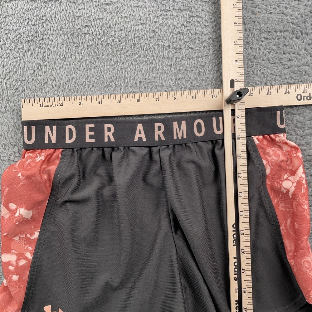 Under Armour Shorts Womens Medium Black Red HeatGear Running Loose Fit Athletic - Picture 3 of 9